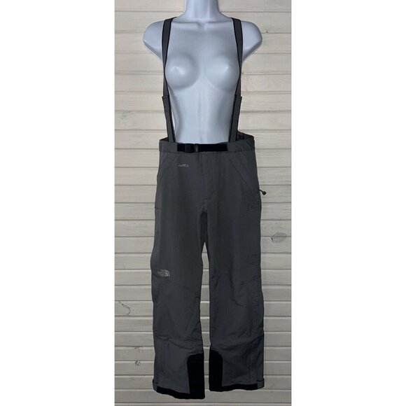 North Face Womens Sz 6 Snowboard Snow Ski Pants Bibs Overalls Snowsuit Grey EUC - Picture 1 of 16